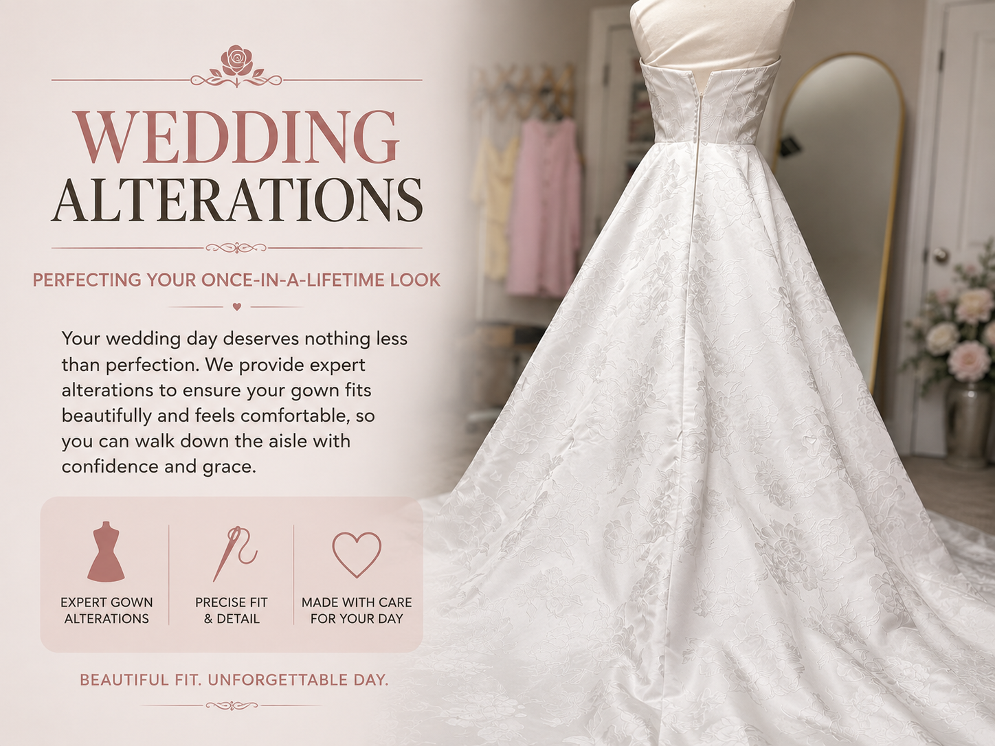 Wedding Alterations work by The Taylor Alterations & More LLC